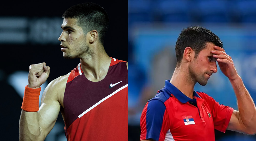 Gegensätze: Carlos Alcaraz und Novak Djokovic