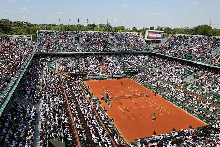 Der Court Philippe Chatrier, Schauplatz der French Open in Paris.